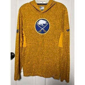 Fanatics Buffalo Sabres Mens M Yellow Lightweight Authentic Pro NHL Hoodie Camo
